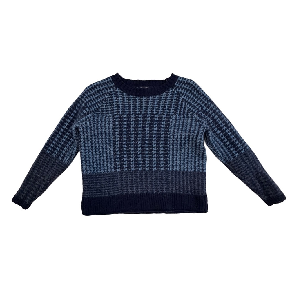 Pendleton - Women's Blue Houndstooth Wool Sweater